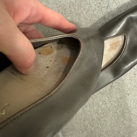 Salvatore Ferragamo Metallic Brown Leather Flats - Picture 6 of 10